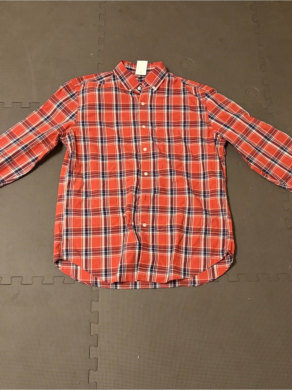 J Crew Men’s Red Plaid Button-Down Shirt